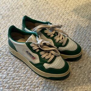 Autry Green and White Sneakers